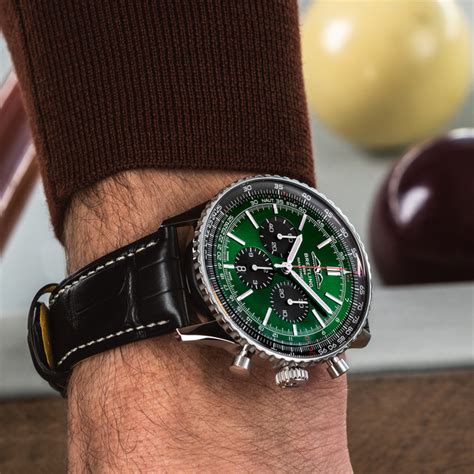 green breitling|Breitling green face watch.